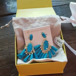 NEW Kendra Scott Blue Turquoise tassel earrings